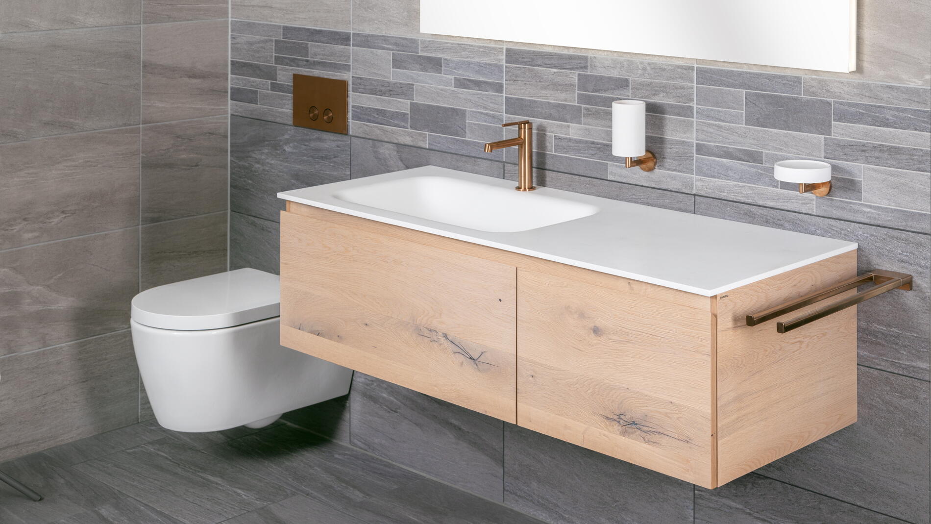 Seda: das flexibelste Möbelprogramm mit Abdeckungen aus thermogeformtem Corian und mit einer Schublade